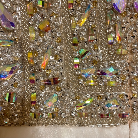 TERANI COUTURE SHORT BEADED JEWELS EMBELLISHED COCKTAIL DRESS Formal WeddingProm - Picture 4 of 16